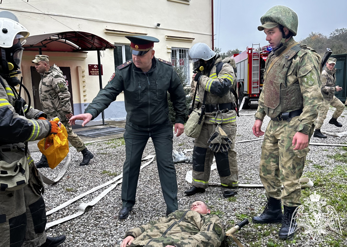 В Кабардино-Балкарии Росгвардия вместе с МЧС провела тактико-пожарные занятия 