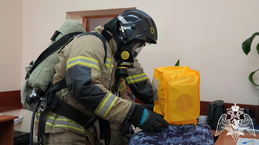 В Управлении Росгвардии по Кабардино-Балкарской Республике прошло межведомственное пожарно-тактическое занятие
