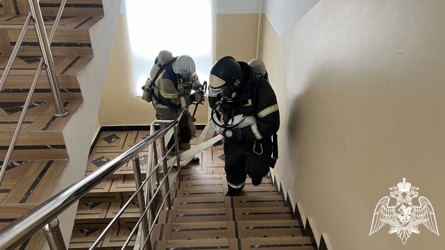 Межведомственное пожарно-тактическое занятие Росгвардии и МЧС прошло в Кабардино-Балкарии